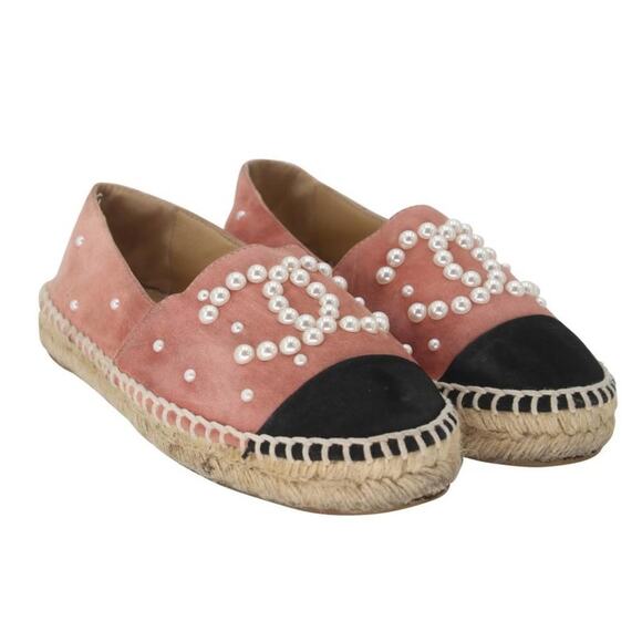 Chanel Espadrille 36 Suede and Faux Leather Pearl CC Flats CC-0523N-0195 - Picture 5 of 13